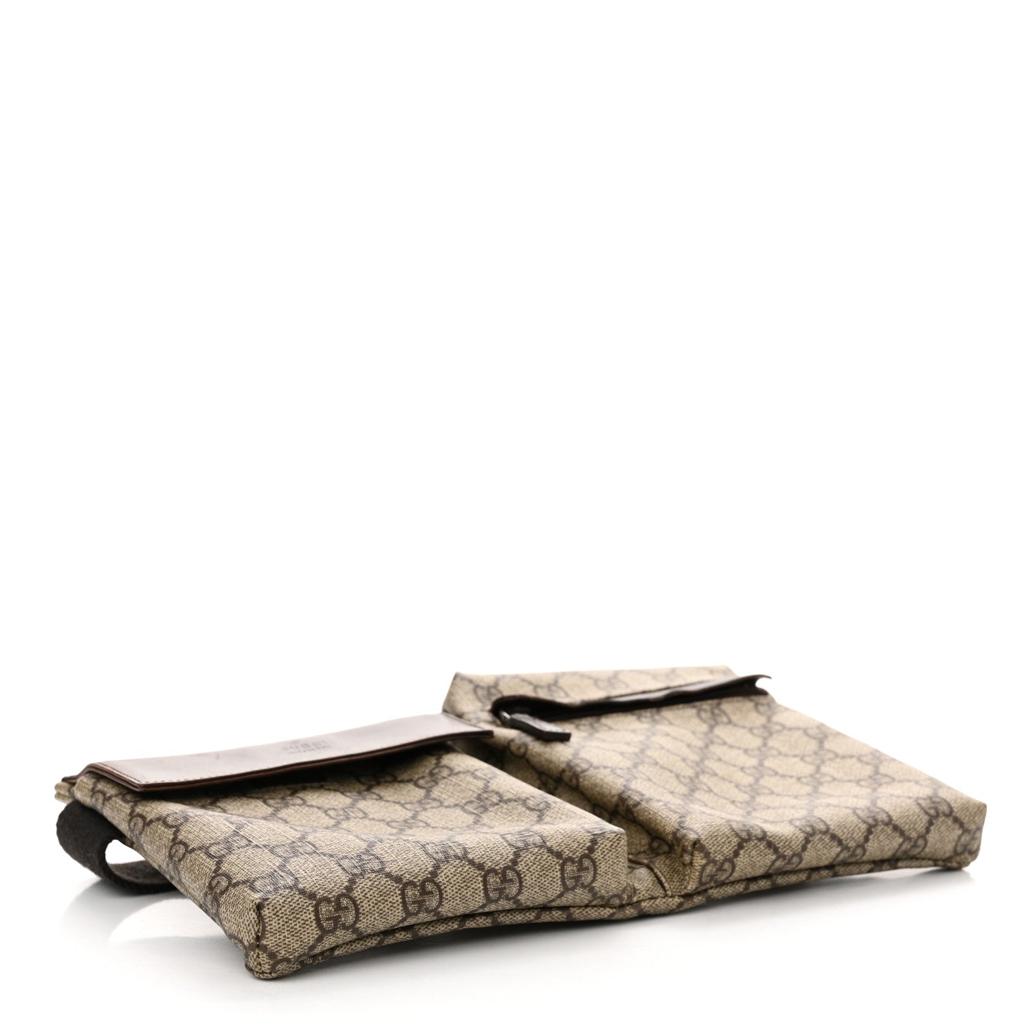 Gucci GG Monogram Double Pocket Belt Bag Dark Brown 4 of 14