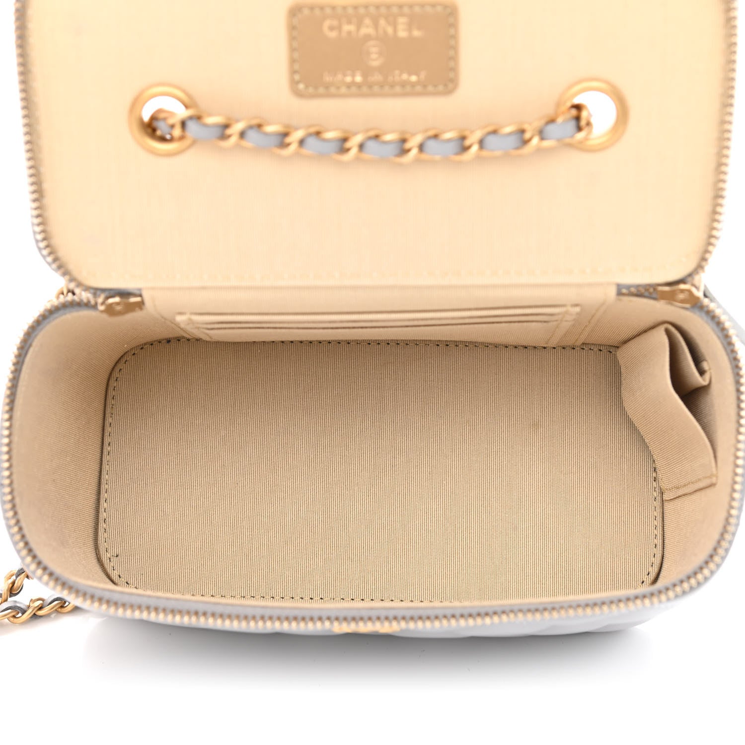Chanel Lambskin Quilted Small Pearl Crush Vanity Case With Chain Grey 5 of 11