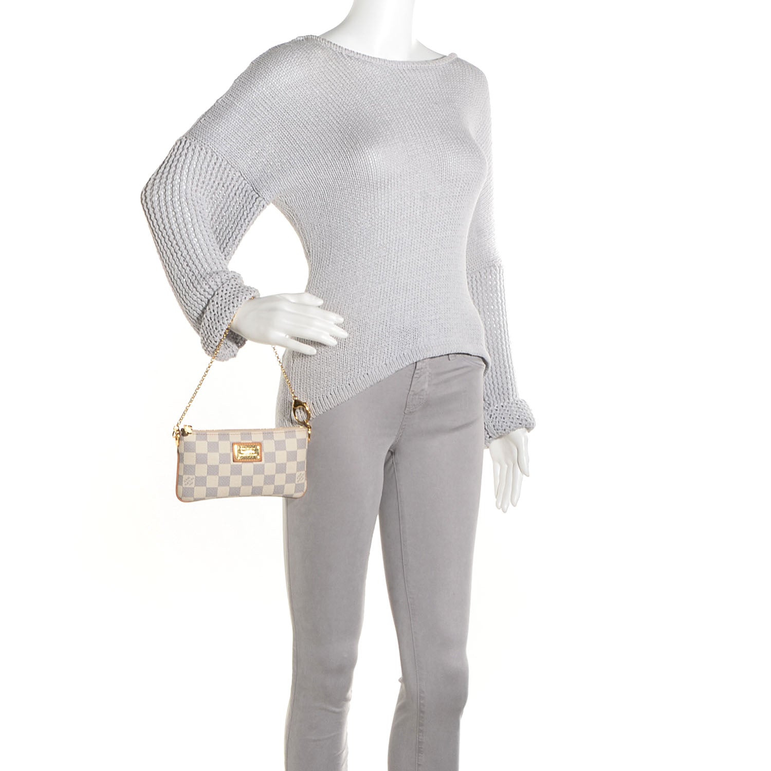 Louis Vuitton Damier Azur Pochette Milla MM 2 of 9