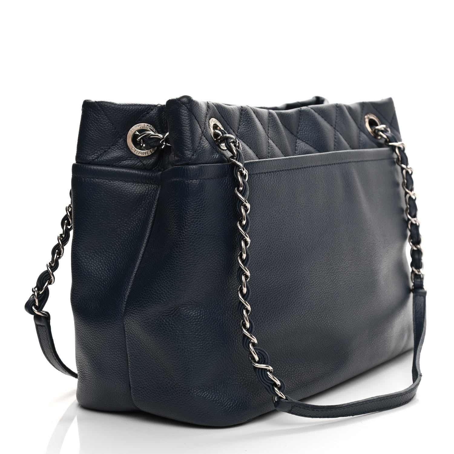 Chanel Caviar Timeless CC Soft Tote Navy Blue 3 of 13