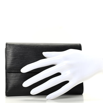 Louis Vuitton Epi Porte Tresor Etui Papiers Wallet Black 2 of 6