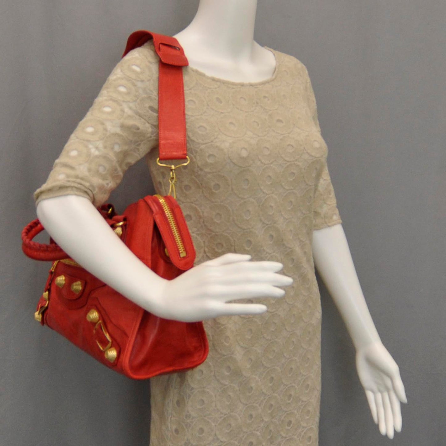 Agneau Giant 21 Gold Hardware CIty Vermillion