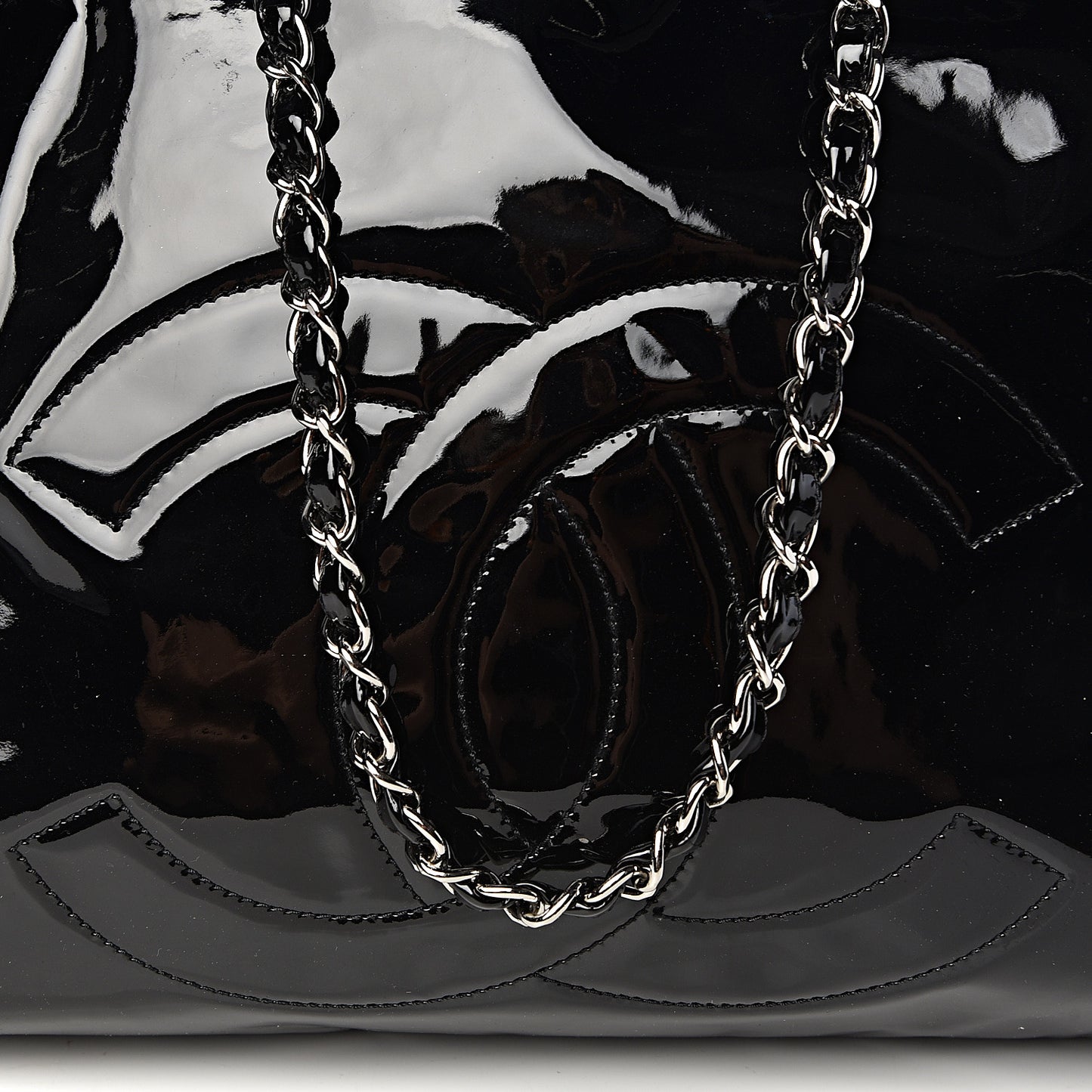 Patent Bonbons Shopper Tote Black