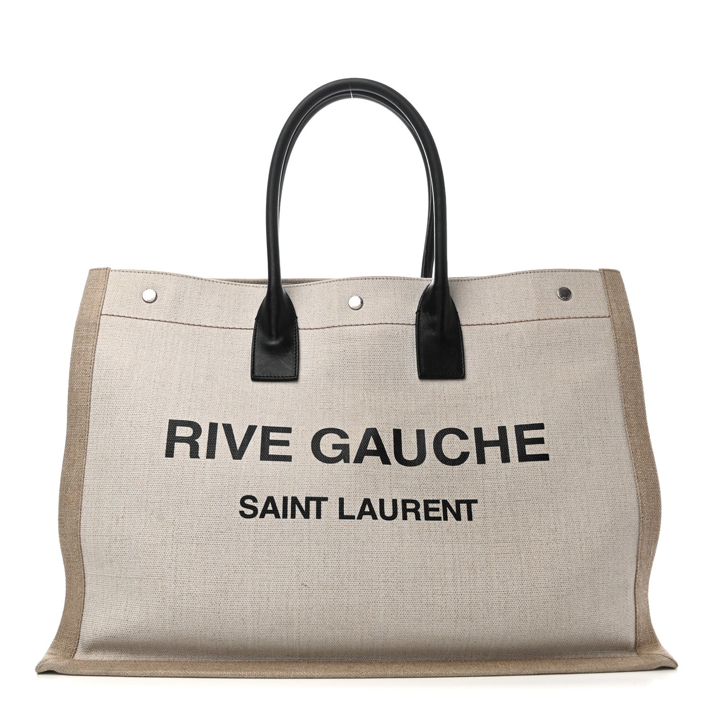 Linen Calfskin Rive Gauche Tote Optic White