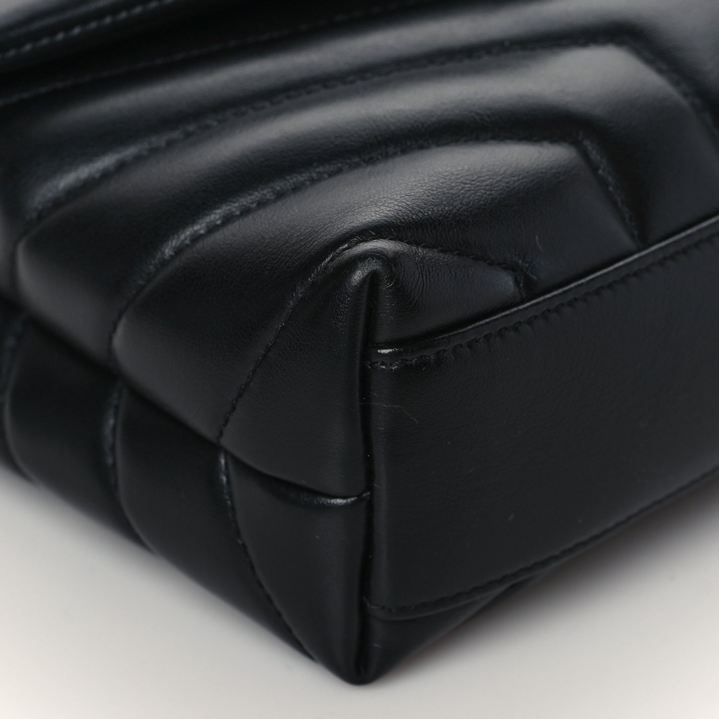 Calfskin Y Quilted Monogram Toy Loulou Crossbody Bag Black