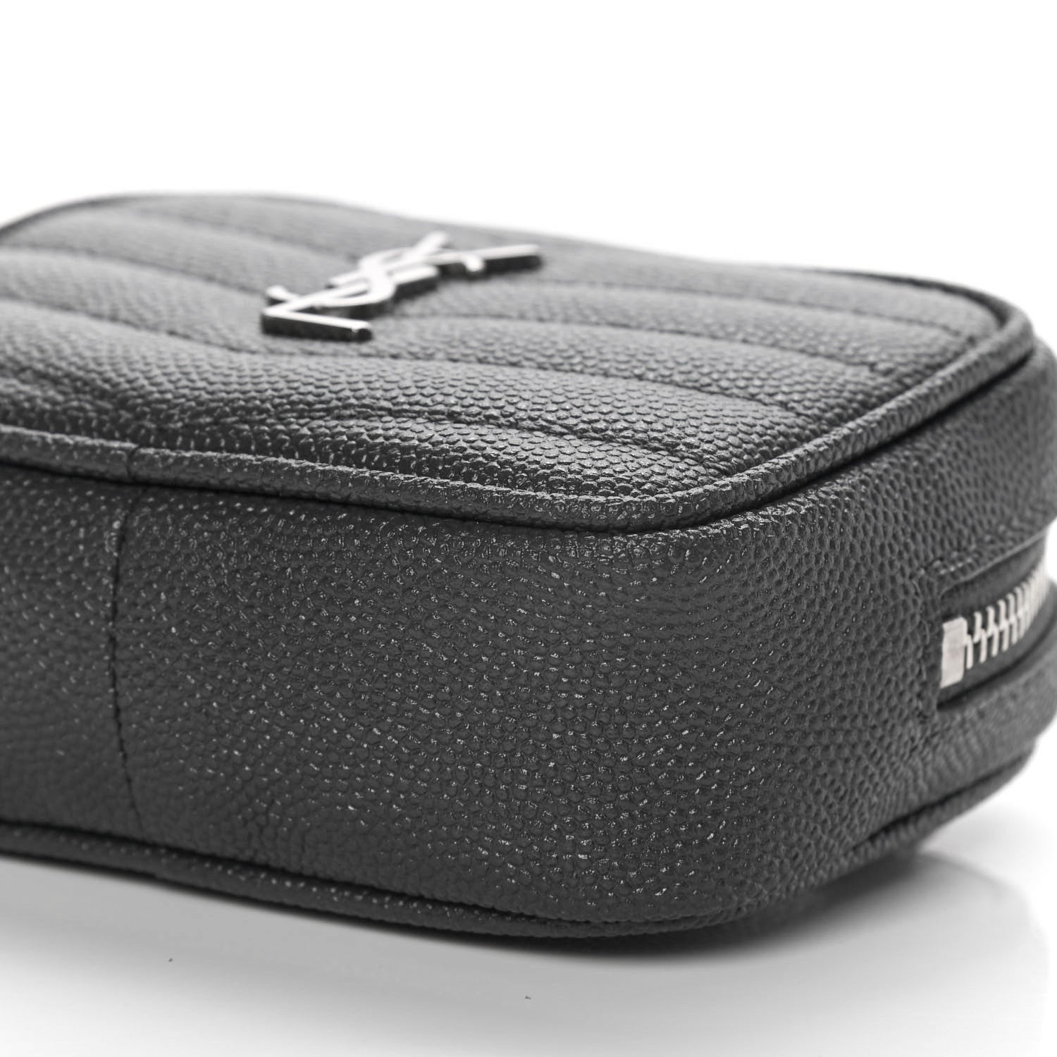 Saint Laurent Grain De Poudre Matelasse Monogram Baby Lou Camera Bag Dark Smog 9 of 11