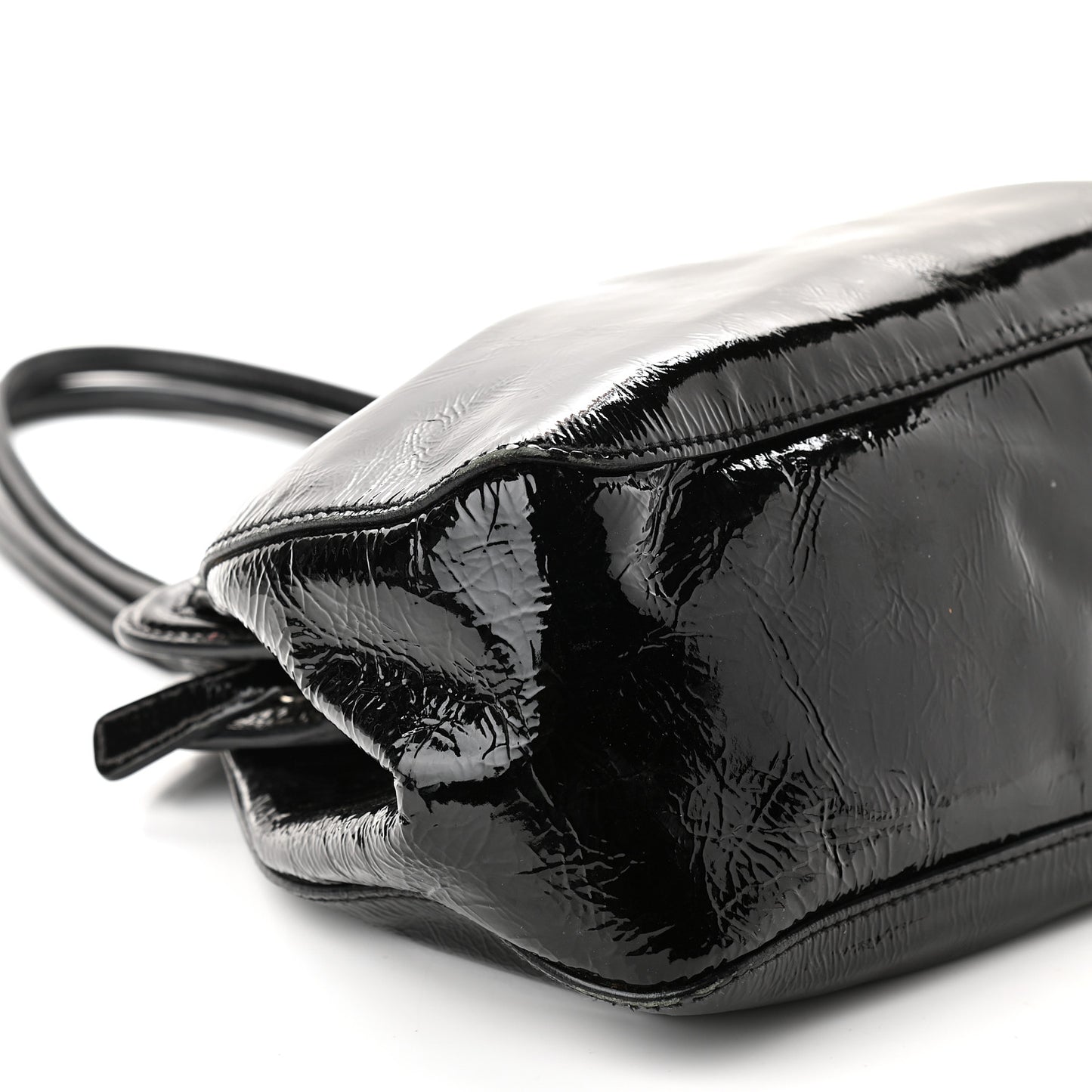 Vitello Shine Top Handle Bag Black