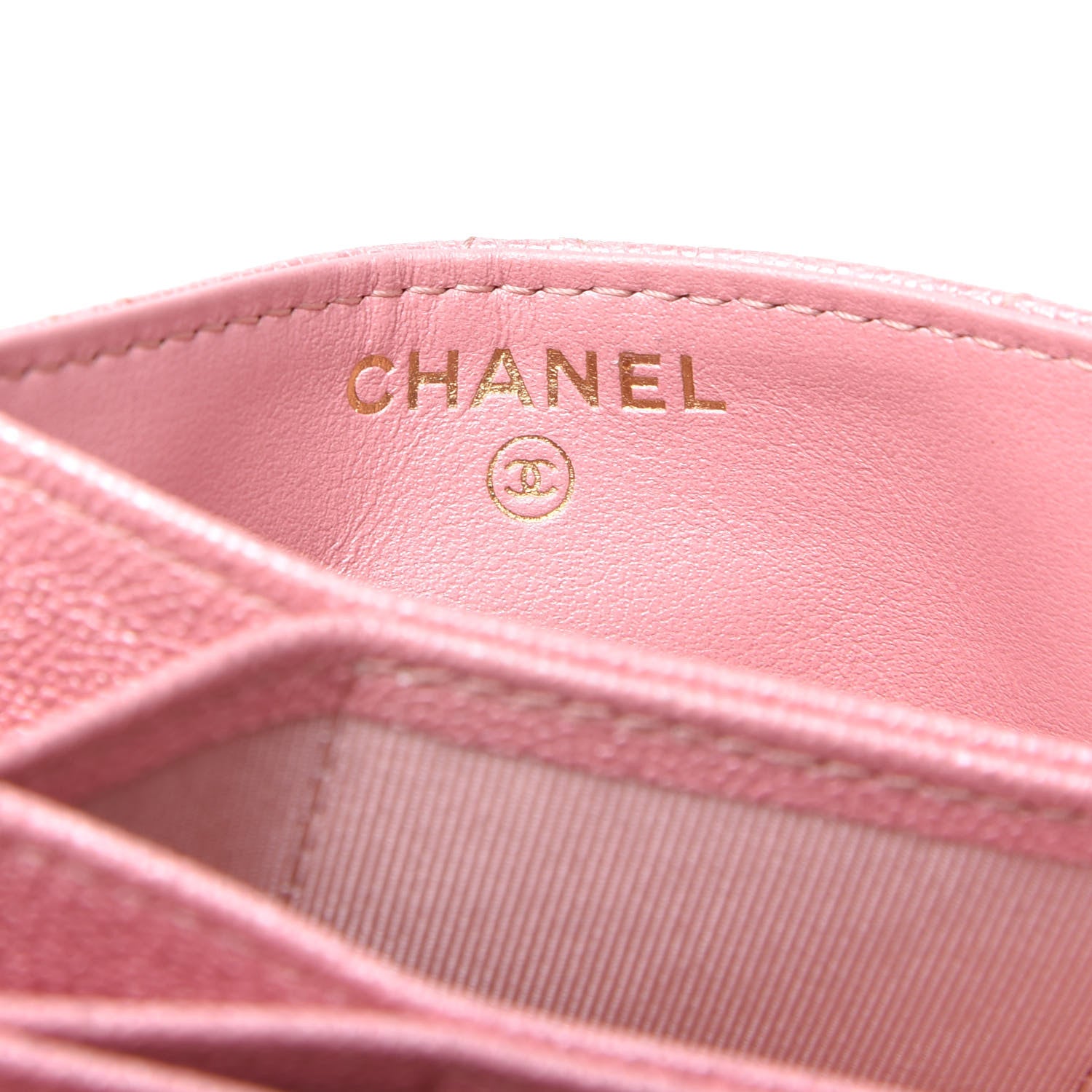 Chanel Iridescent Caviar Quilted Gusseted Card Holder Pink 7 of 9