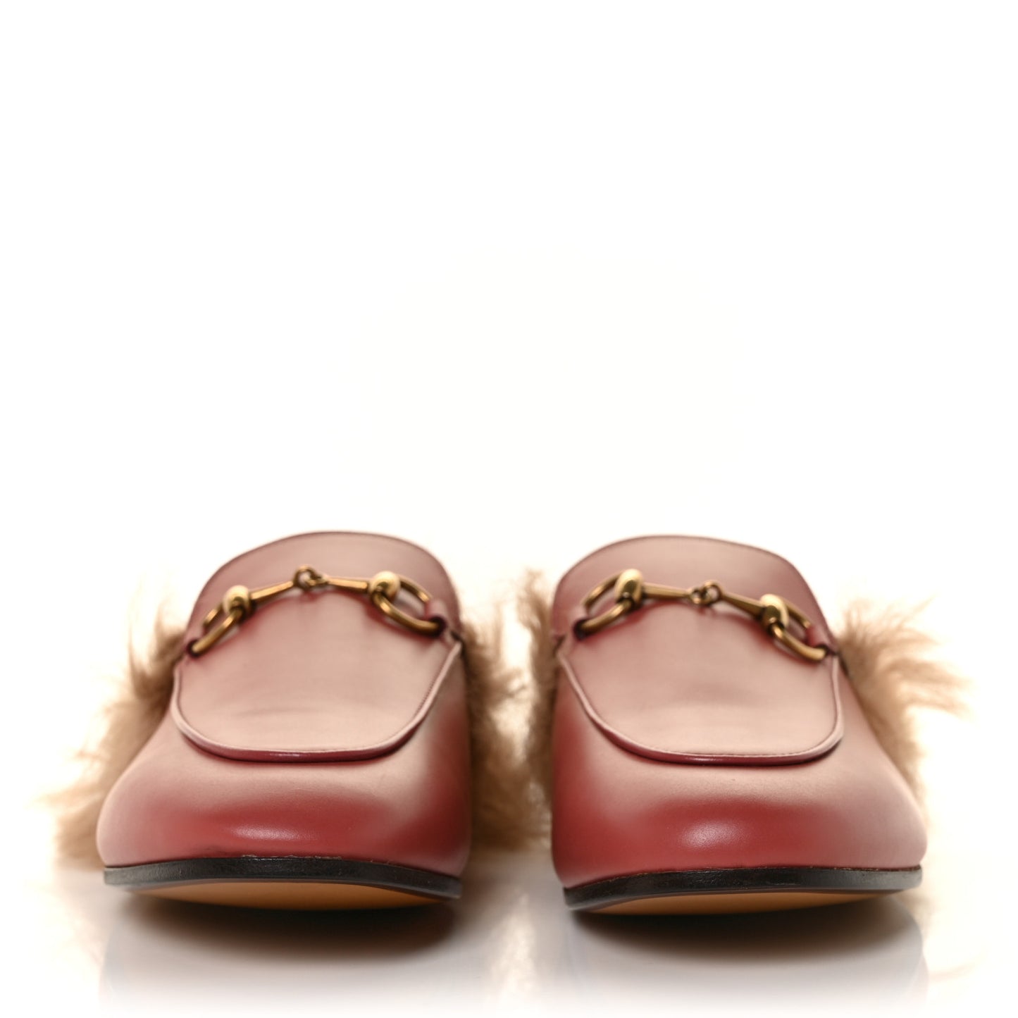 Calfskin Fur Womens Princetown Slippers 36 Lipstick Rose Natural