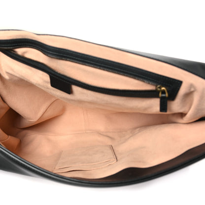 Gucci Calfskin Matelasse Maxi GG Marmont Top Handle Shoulder Bag Black 5 of 11