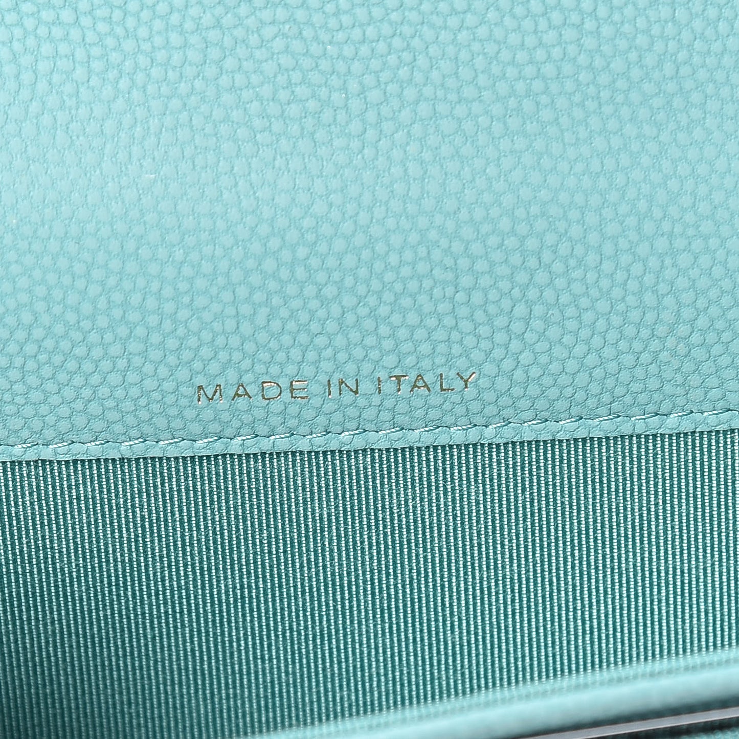 Caviar Chevron Quilted Card Holder Wallet Green