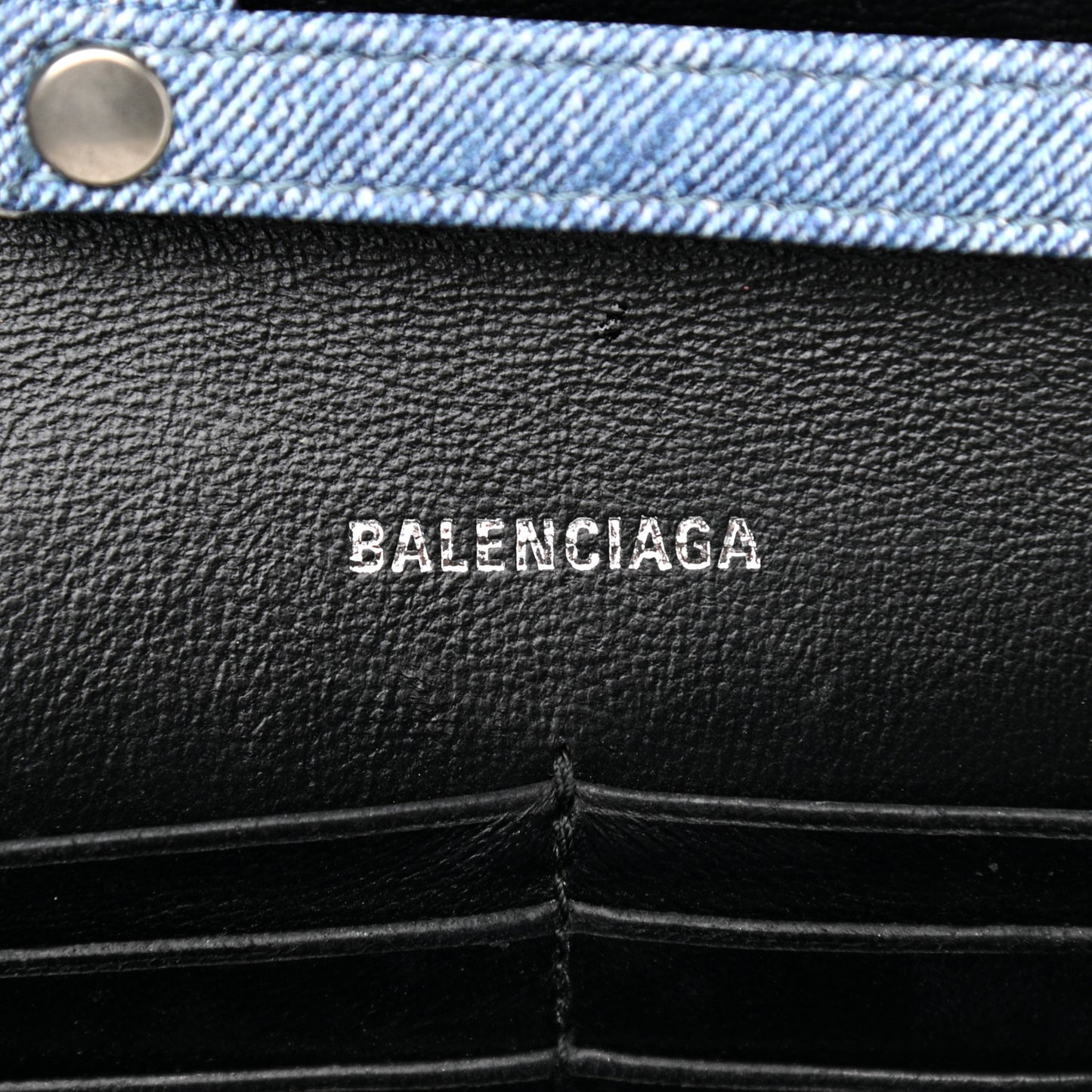 Nappa Denim Printed Hourglass Chain Bag Denim Blue