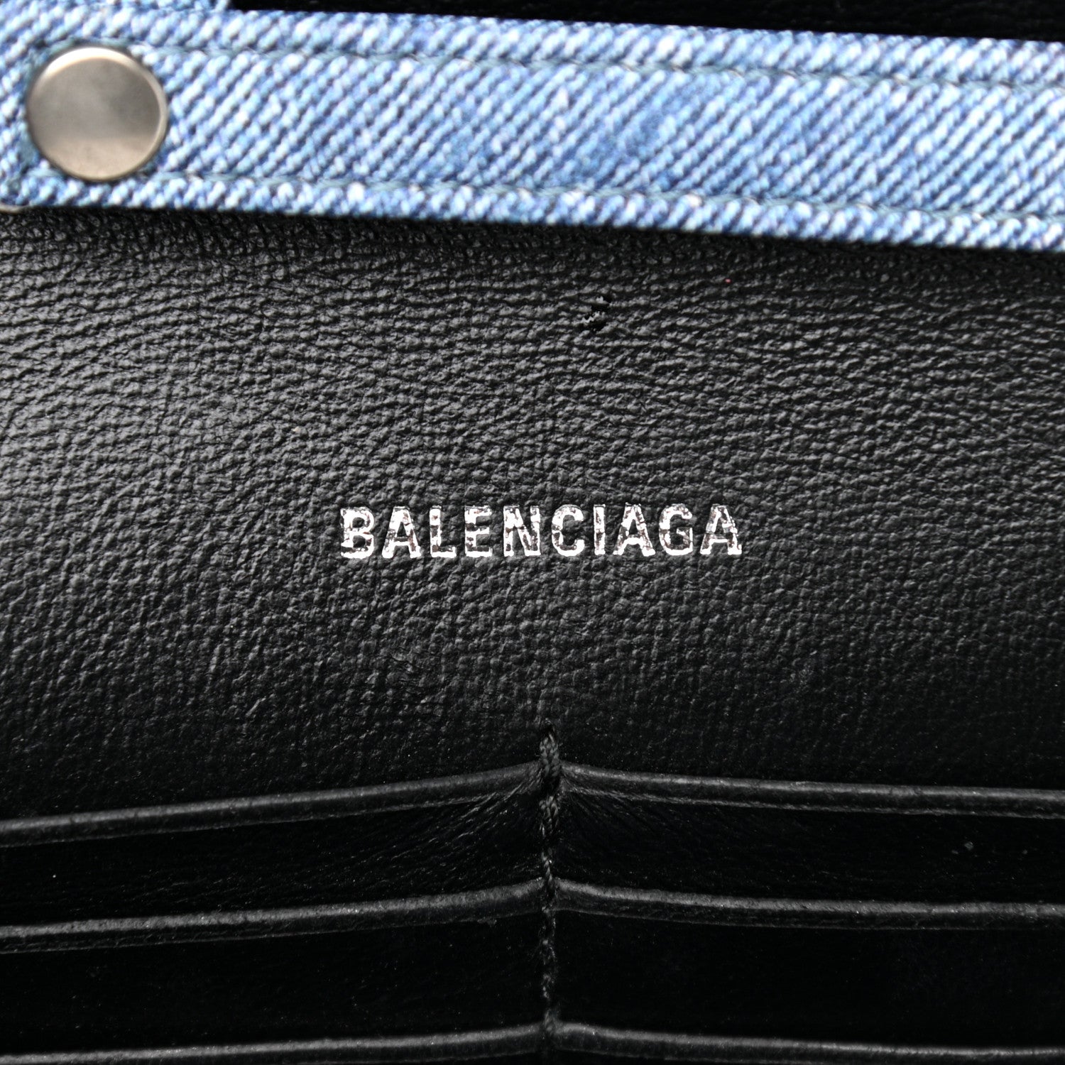 Balenciaga Nappa Denim Printed Hourglass Chain Bag Denim Blue 6 of 9
