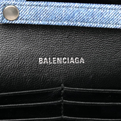 Balenciaga Nappa Denim Printed Hourglass Chain Bag Denim Blue 6 of 9