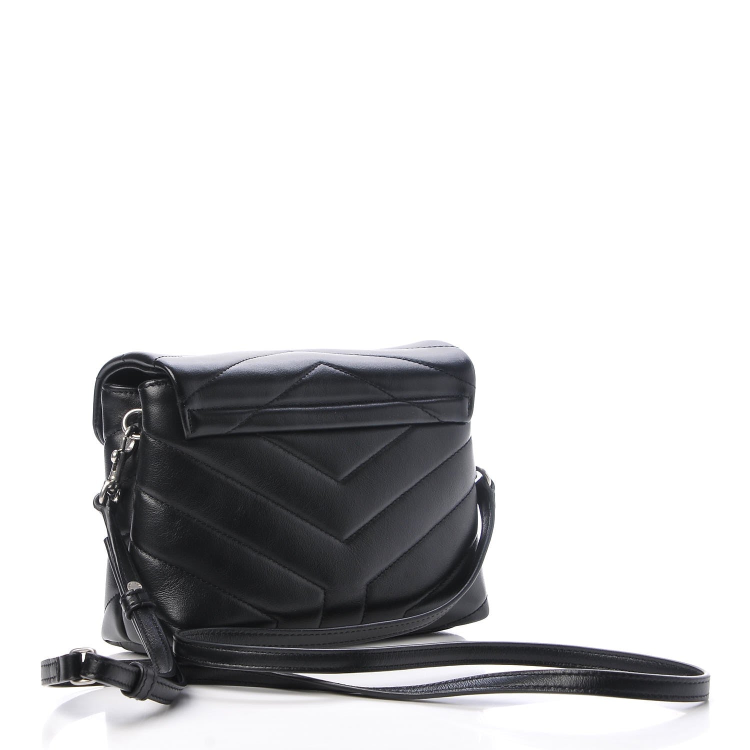Saint Laurent Calfskin Y Quilted Monogram Toy Loulou Crossbody Bag Black 3 of 7