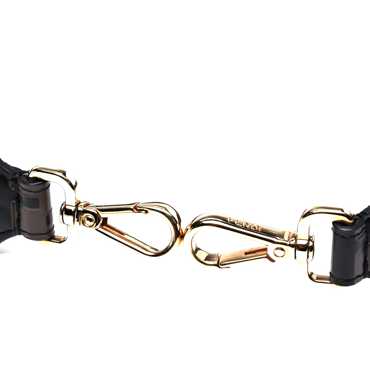 Fendi Vitello Century Bi-Color FF 1974 Embossed Strap You Maya Black 4 of 5