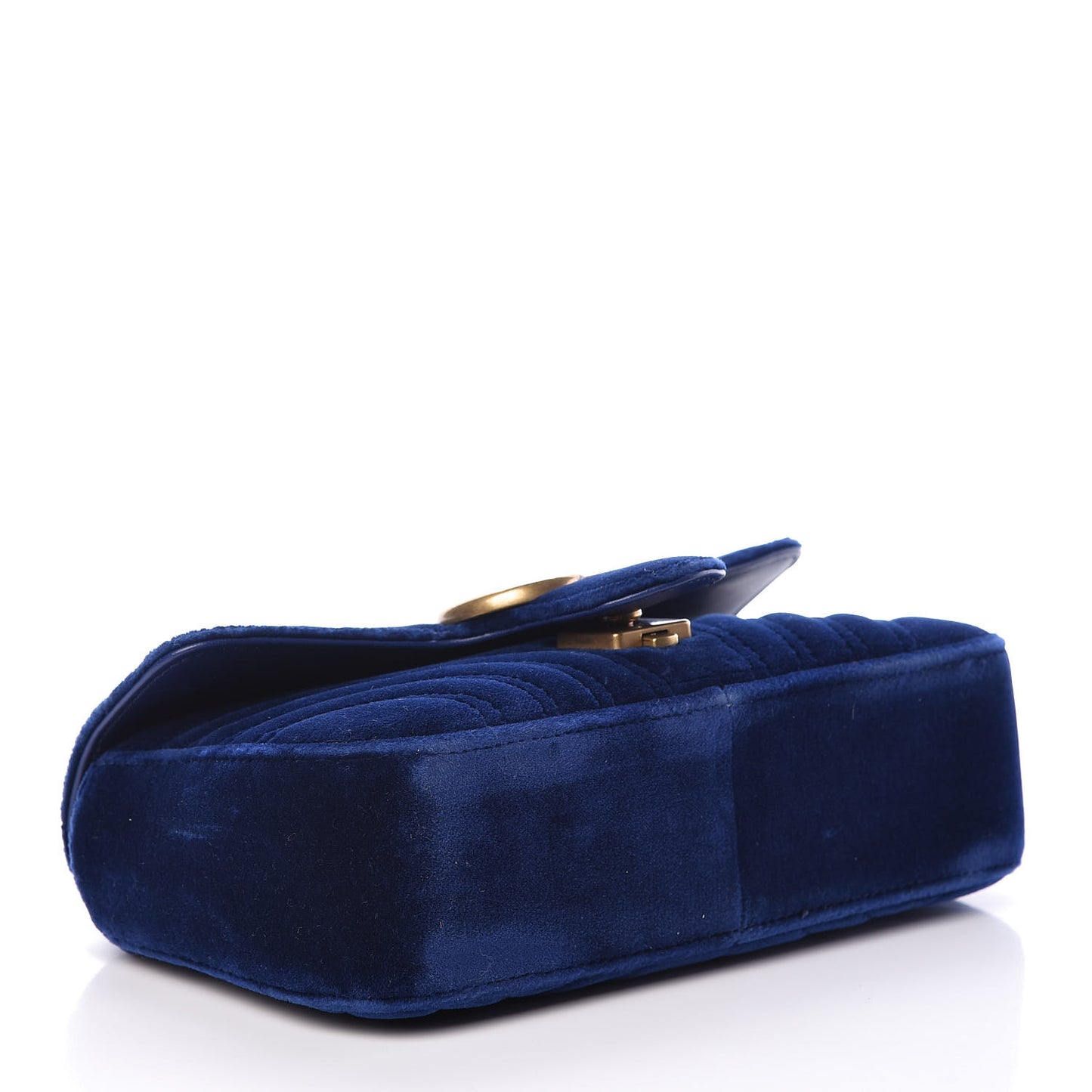 Velvet Matelasse Mini GG Marmont Shoulder Bag Cobalt Blue