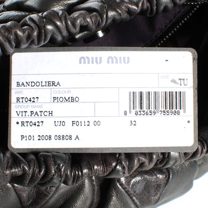 Miu Miu Vitello Patch Harlequin Shoulder Bag Piombo 6 of 9