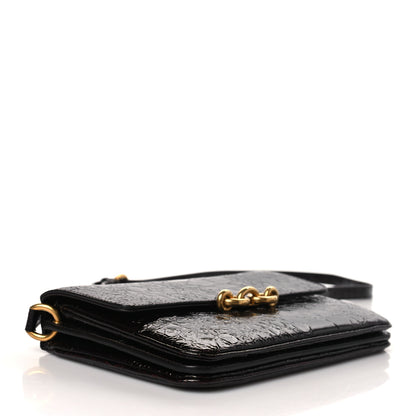 Saint Laurent Shiny Crocodile Embossed Calfskin Le Maillon Satchel Coffee 4 of 9