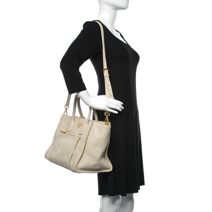 Prada Vitello Daino Shopping Tote White 3 of 20