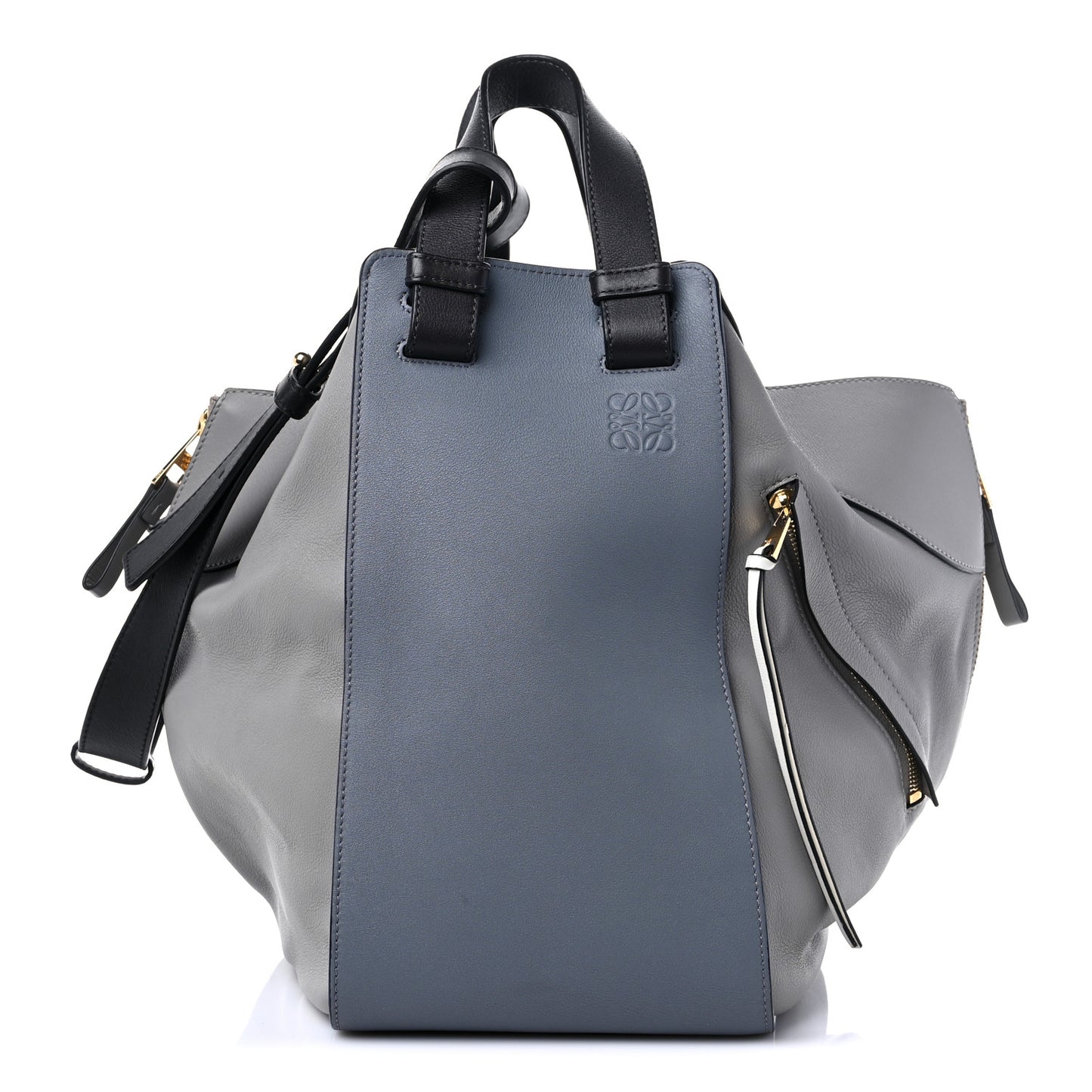 Calfskin Large Hammock Shoulder Bag Grey