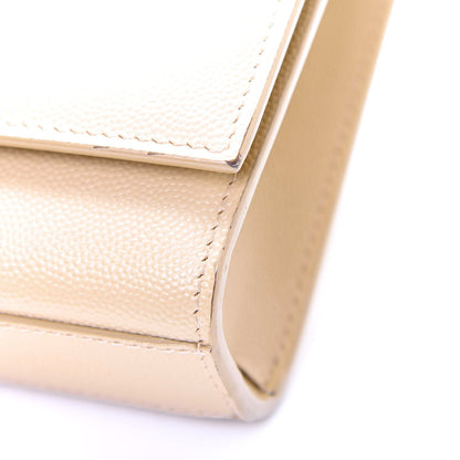 Saint Laurent Grain De Poudre Small Monogram Kate Satchel Nude Powder 12 of 14