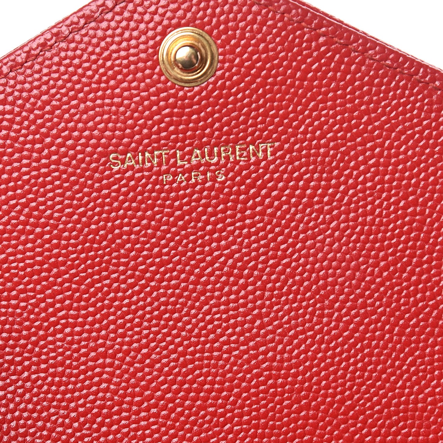 Grain De Poudre Matelasse Chevron Monogram Envelope Chain Wallet New Red