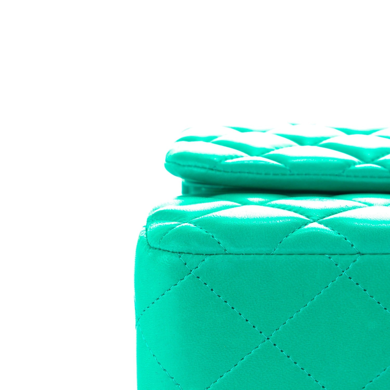 Chanel Lambskin Quilted Jumbo Double Flap Green 10 of 15