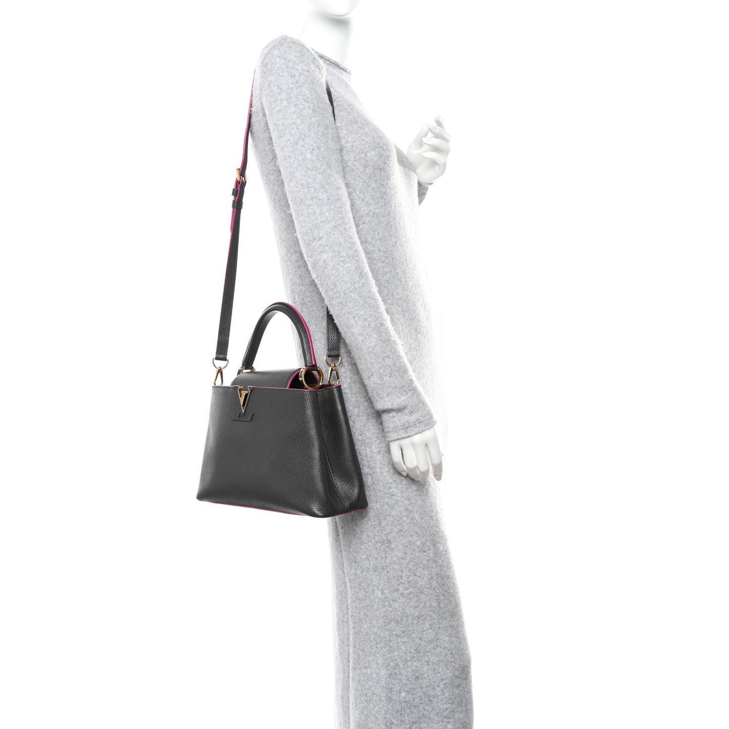 Taurillon Capucines PM Grey Pink