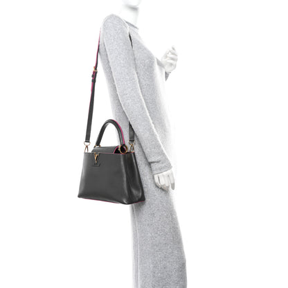 Louis Vuitton Taurillon Capucines PM Grey Pink 2 of 9
