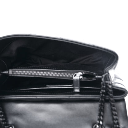 Saint Laurent Calfskin Y Quilted Monogram Monochrome Small Loulou Chain Satchel Black 5 of 9