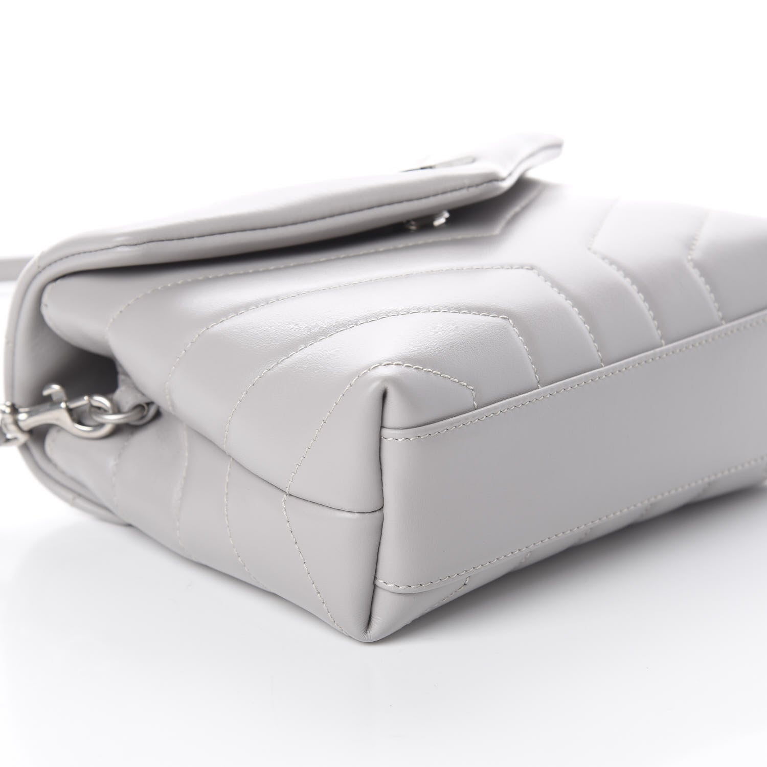 Saint Laurent Calfskin Y Quilted Monogram Toy Loulou Satchel Granite 5 of 8