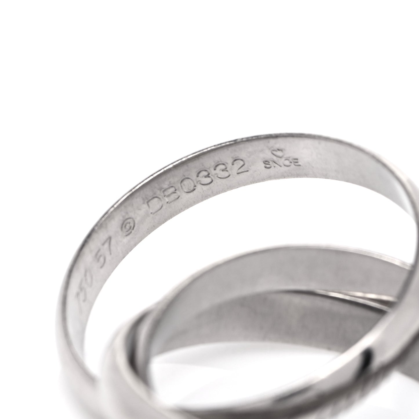 18K White Gold Classic Trinity Ring 57 8