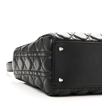 Christian Dior Lambskin Cannage Medium Lady Dior Black 9 of 10