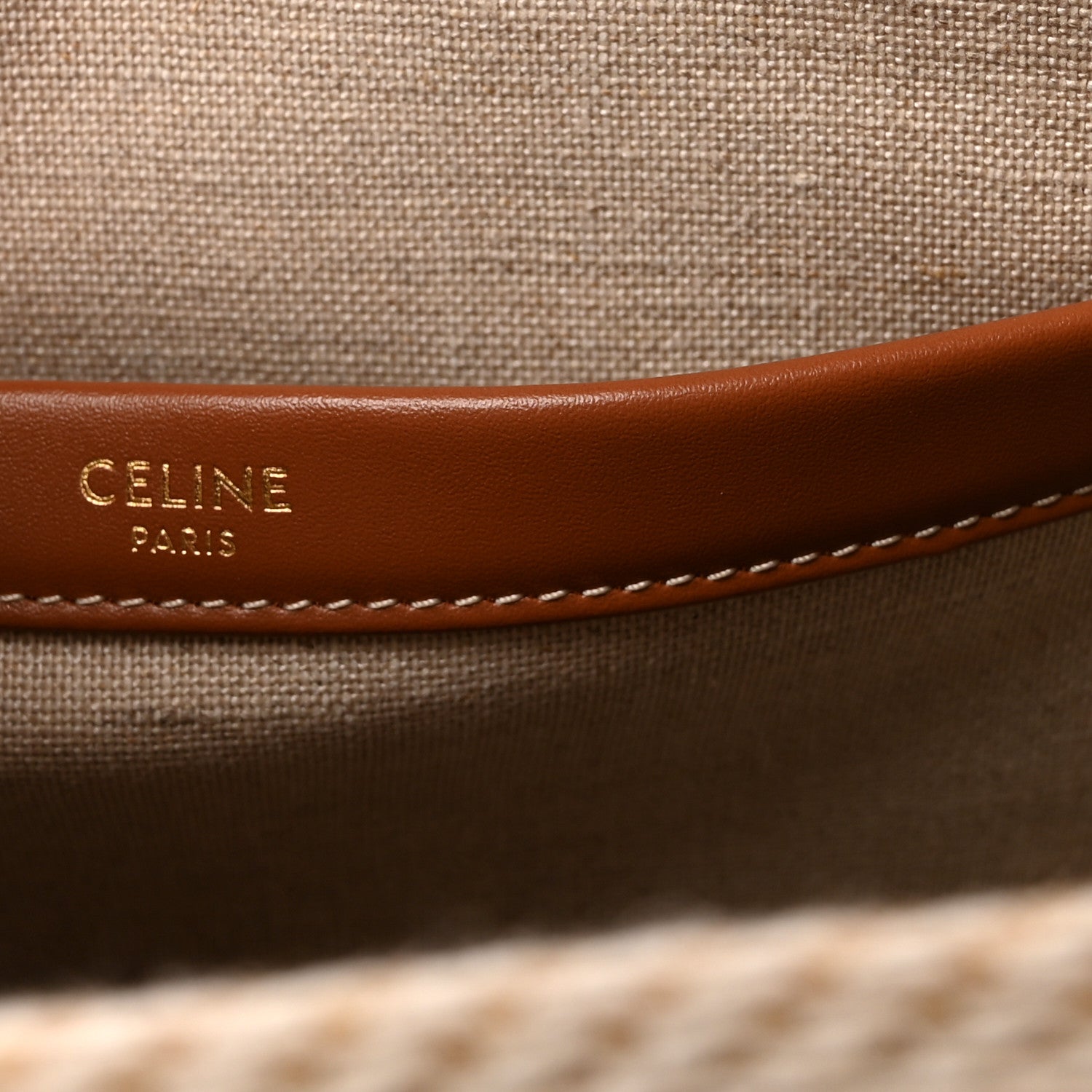 Celine Canvas Calfskin Small Cabas Thais Beige Black White 1863619