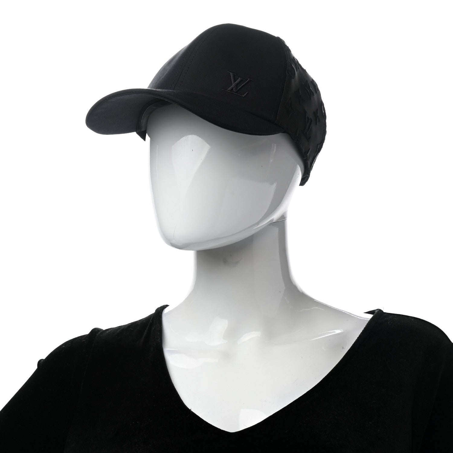 Louis Vuitton Monogram Mesh Cotton Cap M Black 2 of 7
