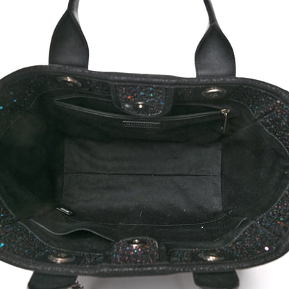 Chanel Calfskin Sequin Small Deauville Tote Black 5 of 10