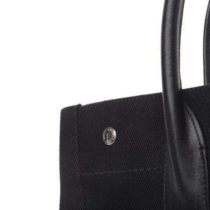 Saint Laurent Linen Calfskin Rive Gauche North South Tote Black 10 of 10
