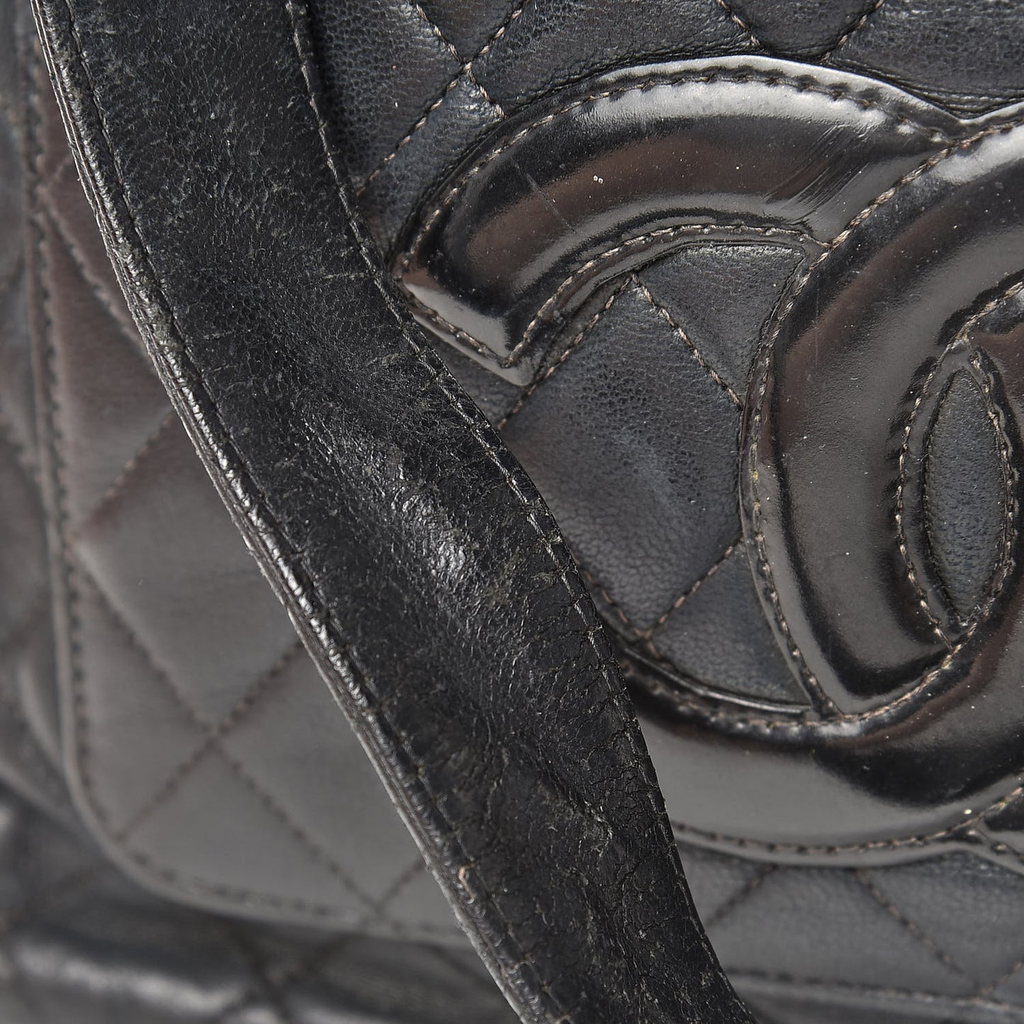 Lambskin Quilted CC Tote Black