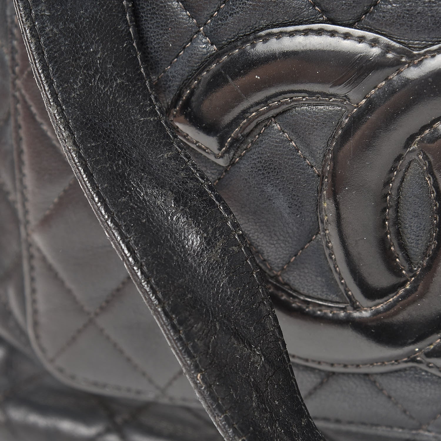 Chanel Lambskin Quilted CC Tote Black 17 of 24
