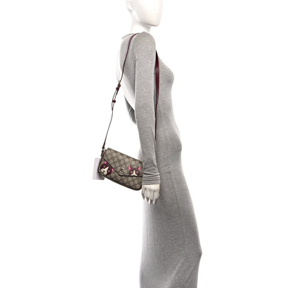 Gucci GG Supreme Monogram Cat Print Mini Shoulder Bag Beige Ebony Rosso Ancora 2 of 11