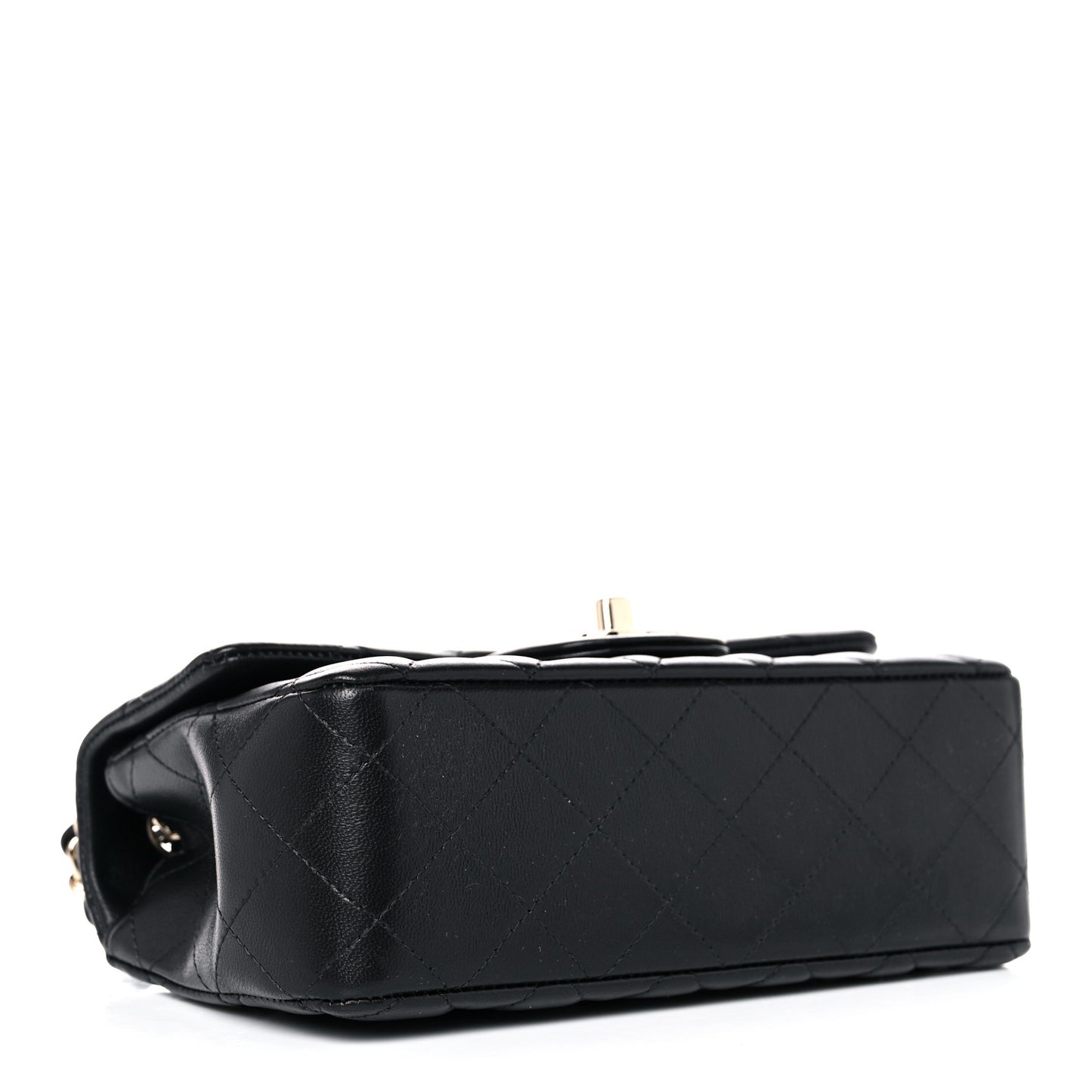 Lambskin Quilted Mini Rectangular Flap Black