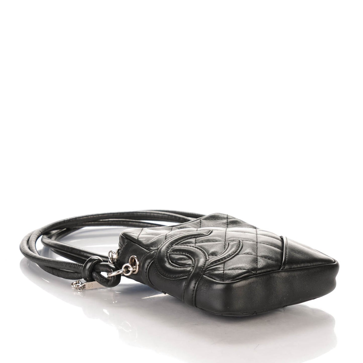 Calfskin Quilted Small Cambon Messenger Black