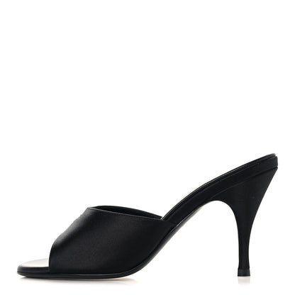 Miu Miu Satin Logo Sandals 38 Black 1 of 8