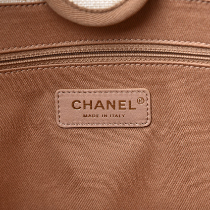 Chanel Mixed Fibers Calfskin Striped Small Deauville Tote Beige 5 of 10