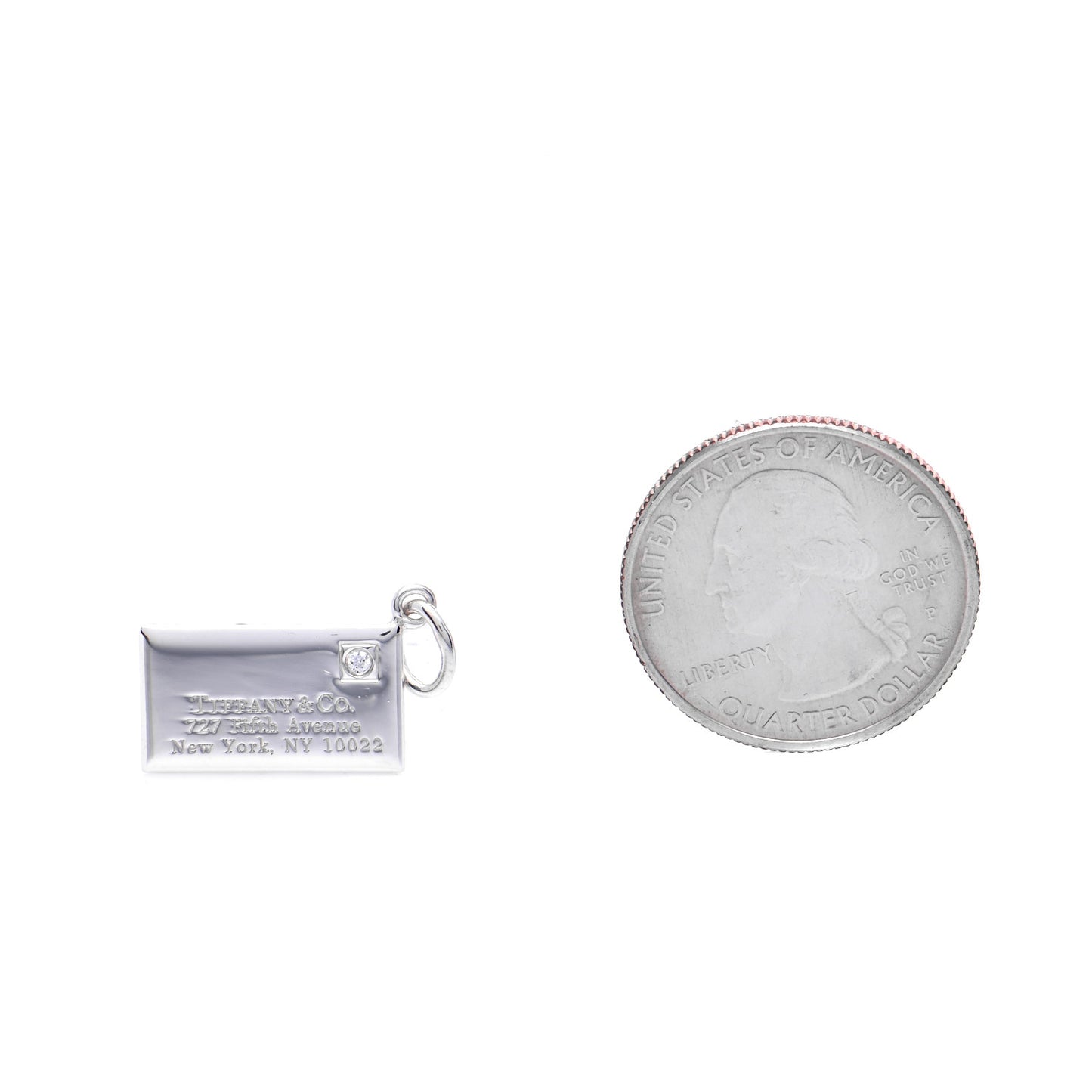 Sterling Silver Diamond Envelope Charm