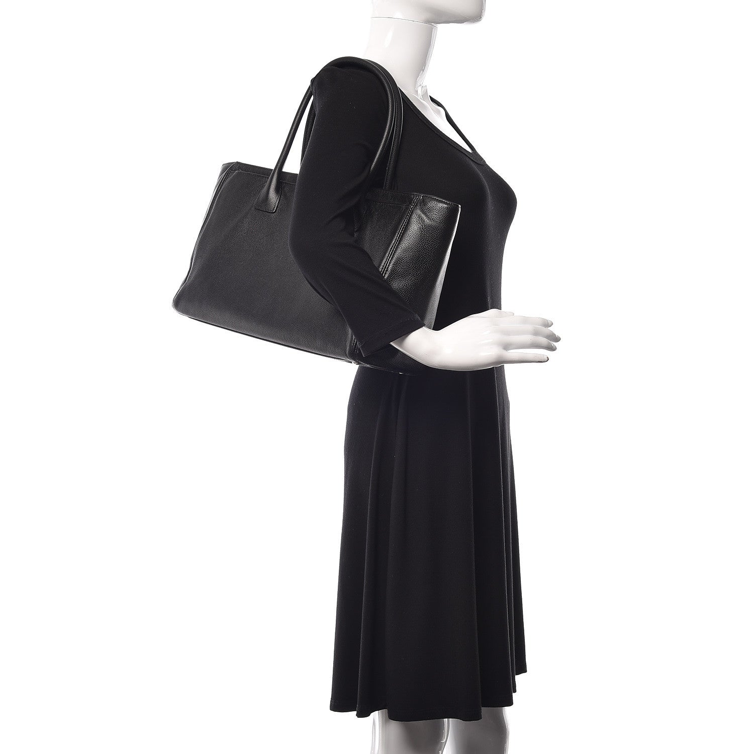 Chanel Calfskin Cerf Executive Shopper Tote Black 2 of 21