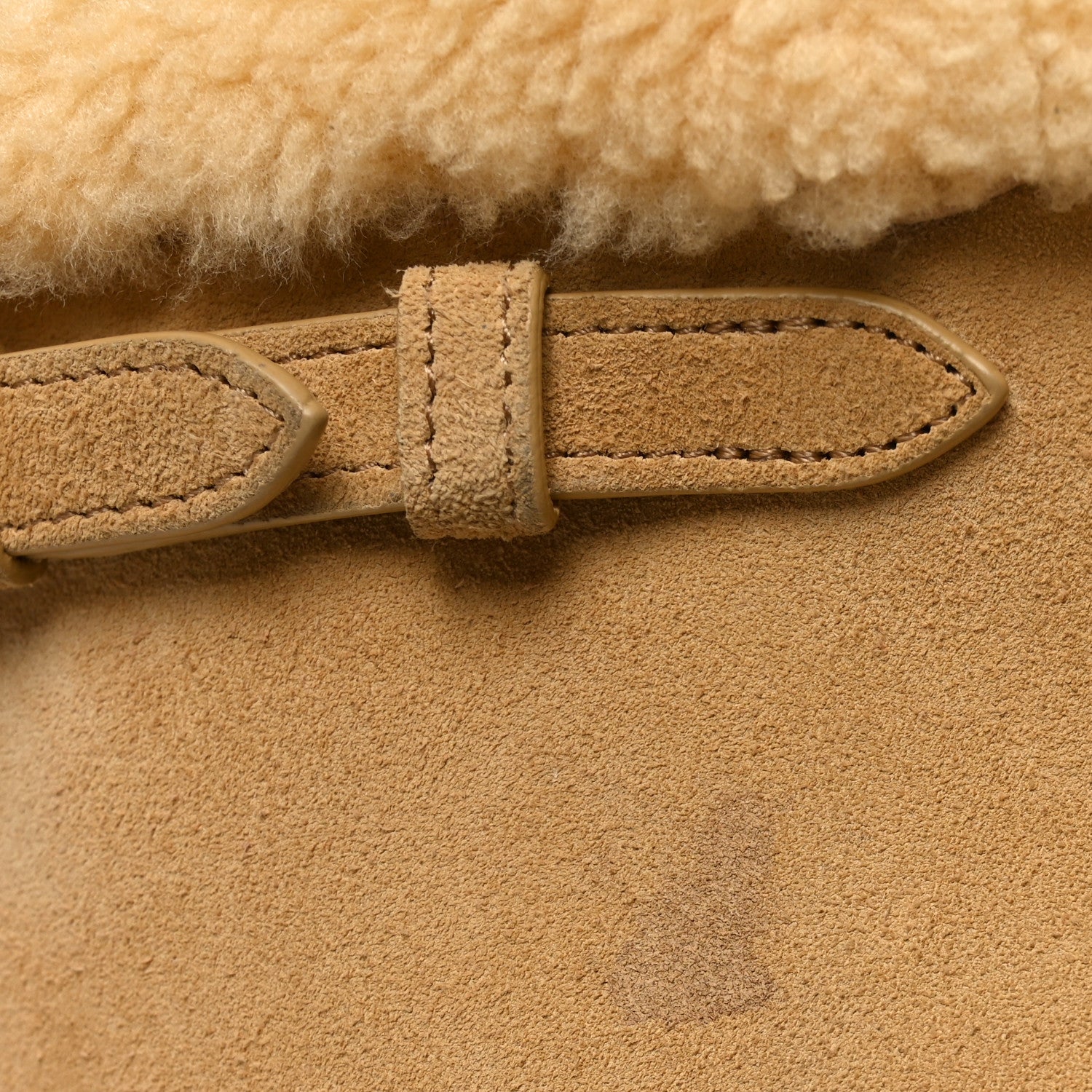 Celine Suede Shearling Triomphe Medium Cabas Anais Natural 22 of 23