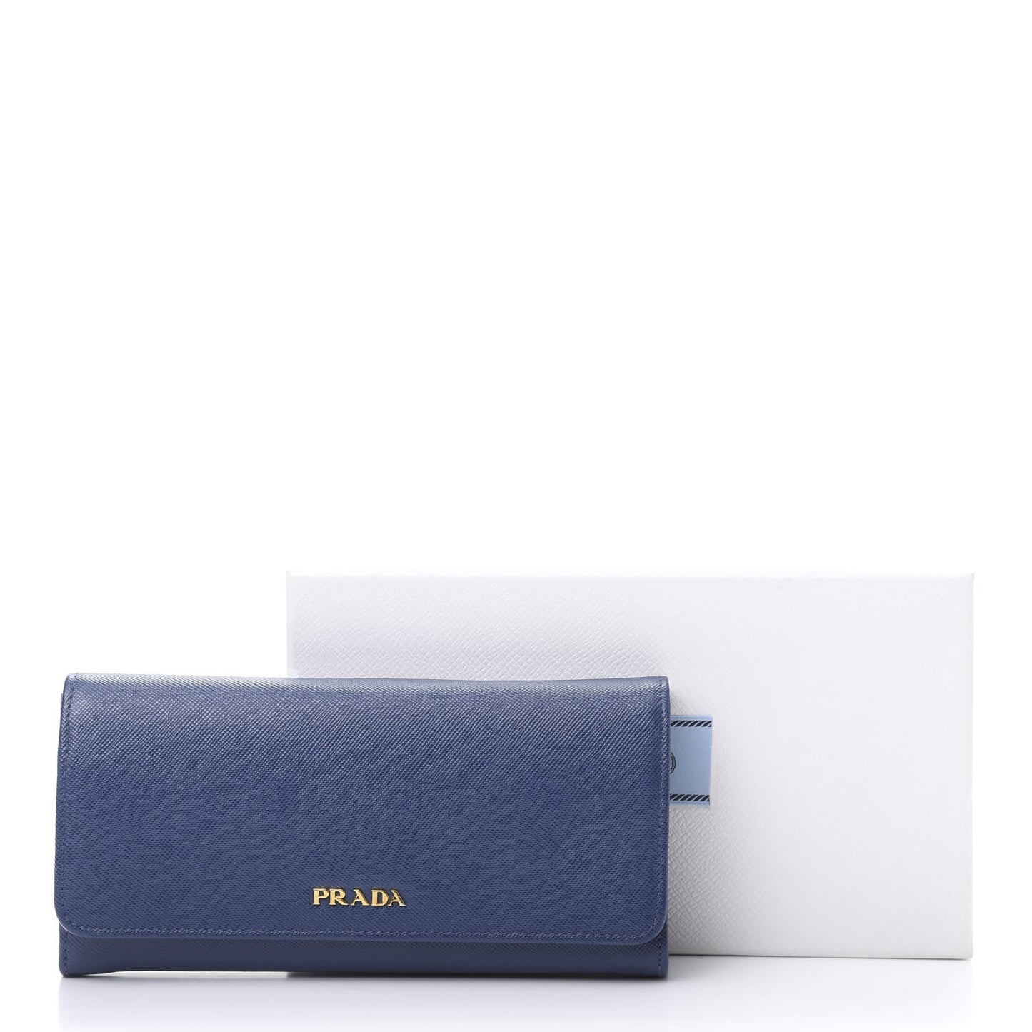 Saffiano Metal Continental Flap Travel Wallet Bluette