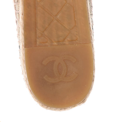 Chanel Lambskin Printed CC Espadrilles 39 White Black 9 of 10